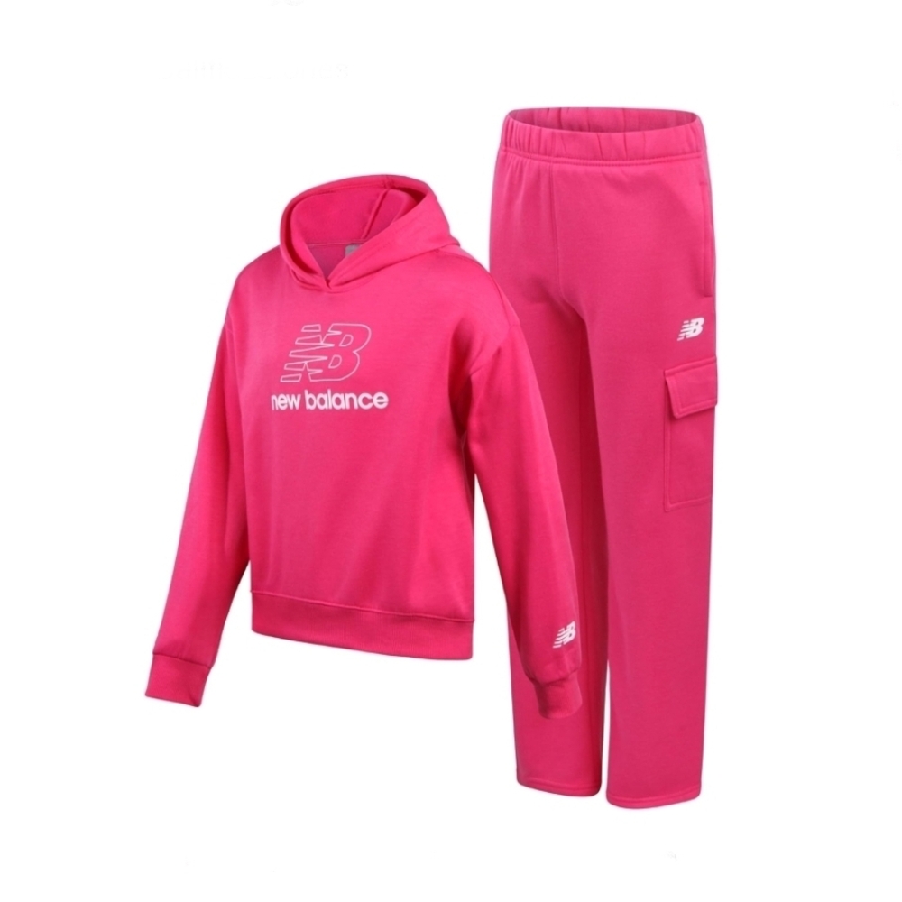 New Balance NWT Infant Girls Fleece Pink Hoodie and Pants Set 24 Months